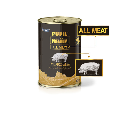 Karma mokra dla psa PUPIL Premium All Meat GOLD wieprzowina 400 g