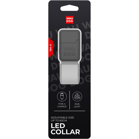 Obroża dla psa z podświetleniem WAUDOG LED, regulowana, szer. 25 mm, dl. 60 cm