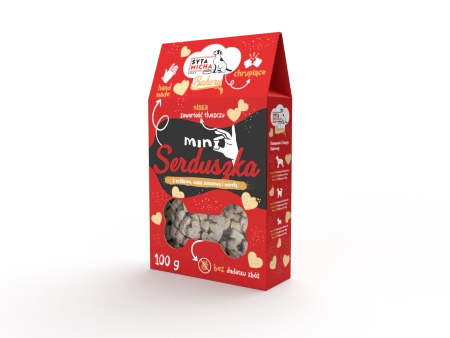 Ciasta dla psa Mini serduszka z królikiem, mąką kokosową i morelą 100g