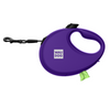 Smycz automatyczna dla psa WAUDOG R-leash z pojemnikiem na worek, taśma odblaskowa, fioletowa
