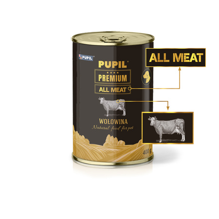 Karma mokra dla psa PUPIL Premium All Meat GOLD wołowina 400 g